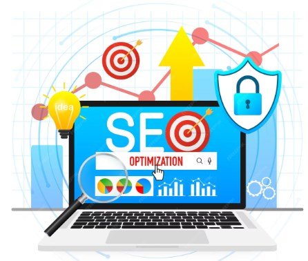 SEO Optimization Dashboard in Laptop